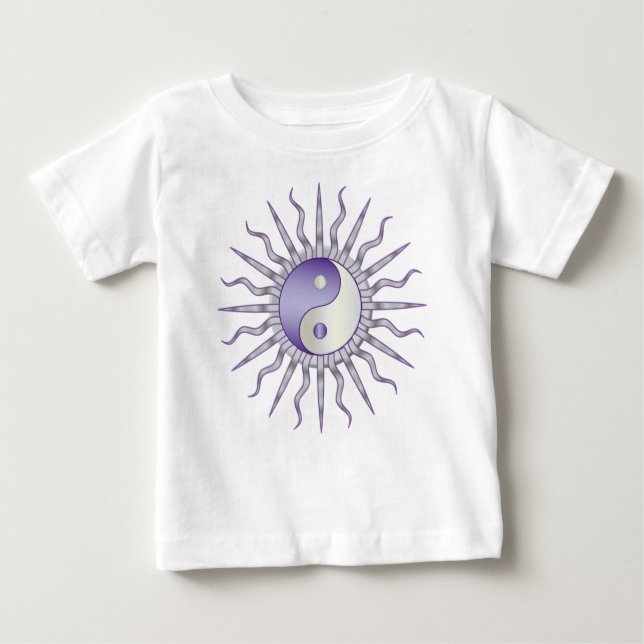 Purple Starburst Yin Yang Baby T-Shirt (Front)