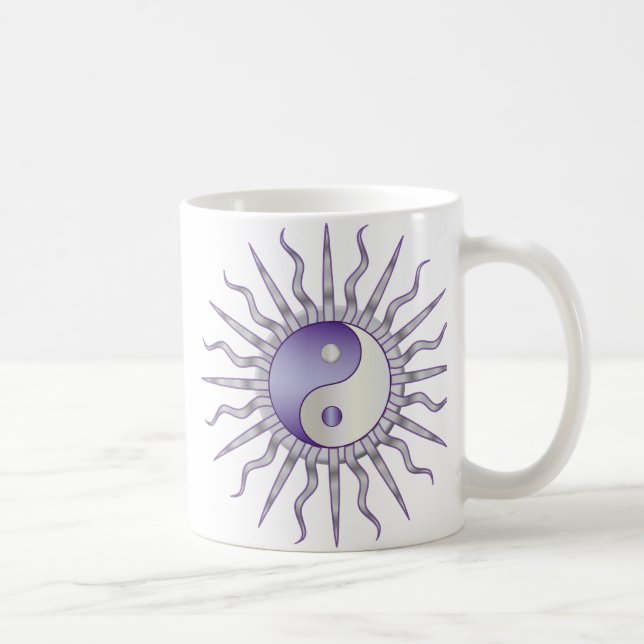 Purple Starburst Yin Yang Coffee Mug (Right)