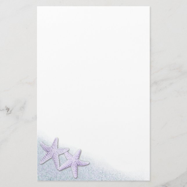 Purple Starfish stationery (Front)