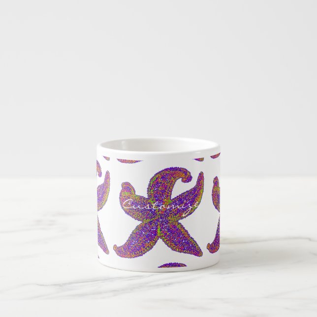 purple starfish Thunder_Cove any colour Espresso Cup (Front)