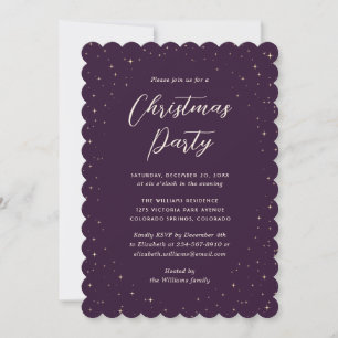 Purple Starry Christmas Party Invitation