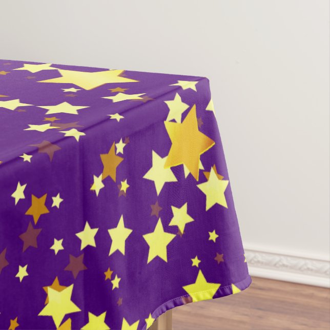 Purple Starry Christmas Tablecloth (In Situ)
