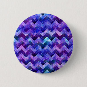 Purple Starry Galaxy Watercolor Chevron 6 Cm Round Badge