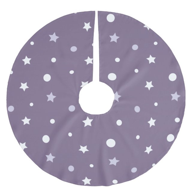 Purple Stars Brushed Polyester Tree Skirt (Front)