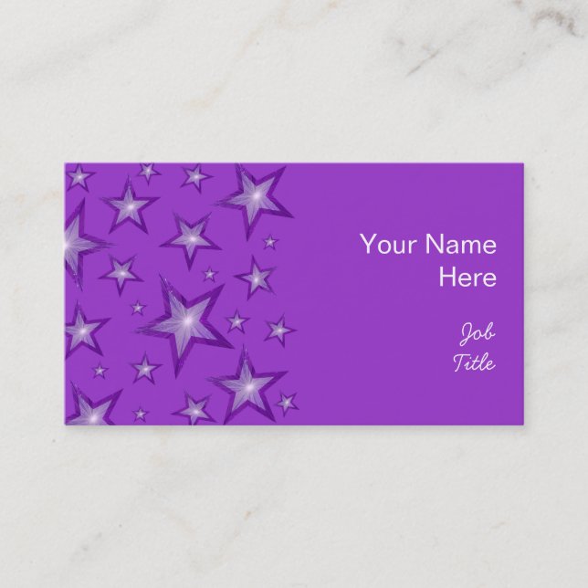 Purple Stars business card side purple (Front)