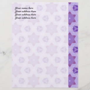Purple Stars Customized Letterhead
