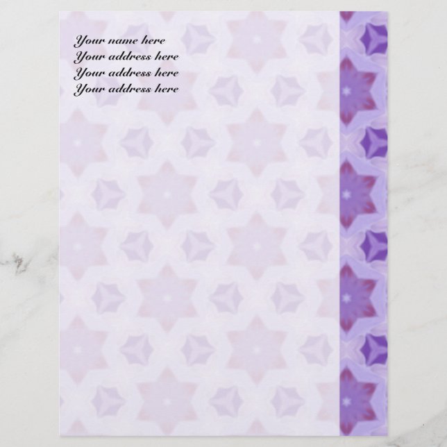 Purple Stars Customized Letterhead (Front)
