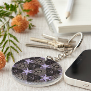 Purple Stars Key Chain