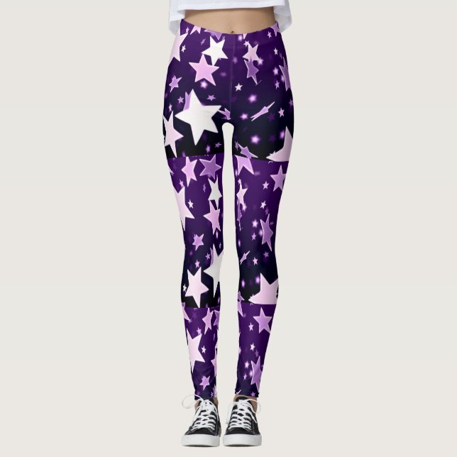 Purple Stars Leggings (Front)