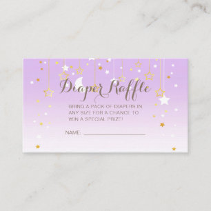 Purple Stars Moon Baby Shower Enclosure Card
