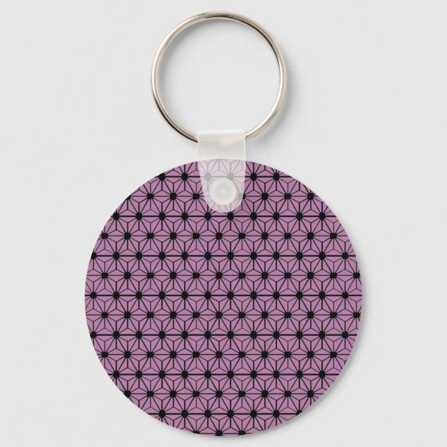 purple stars pattern key ring (Front)