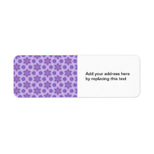 Purple Stars Return Address Label