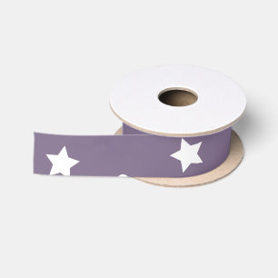Purple Stars Satin Ribbon