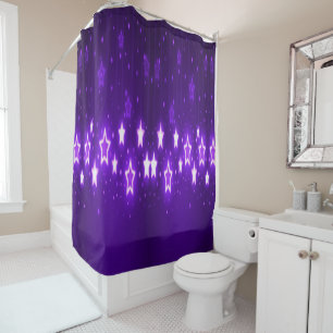 purple stars shower curtain