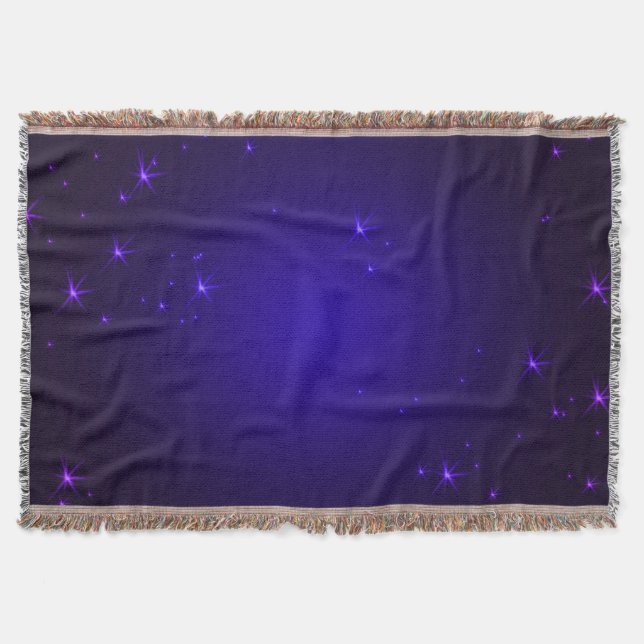 Purple Stars Throw Blanket (Front)