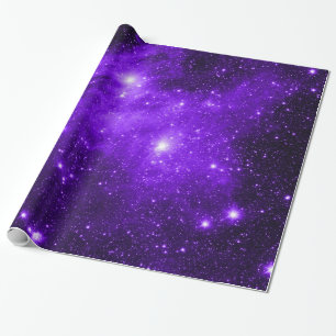 Purple Stars Wrapping Paper