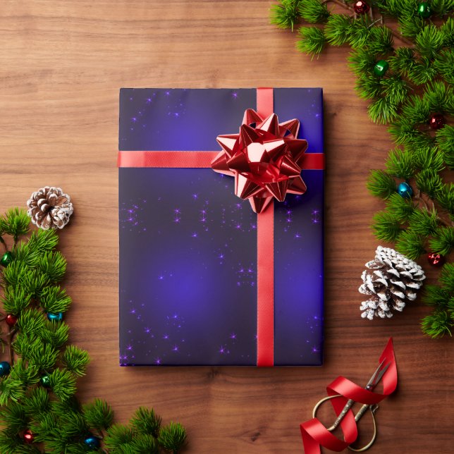Purple Stars Wrapping Paper (Holiday Gift)