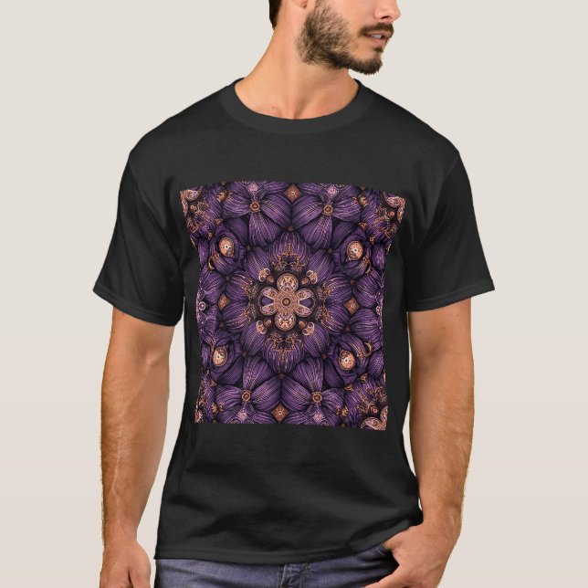 Purple Steampunk Flower T-Shirt (Front)