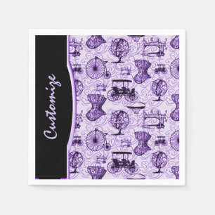 Purple Steampunk Pattern Napkins