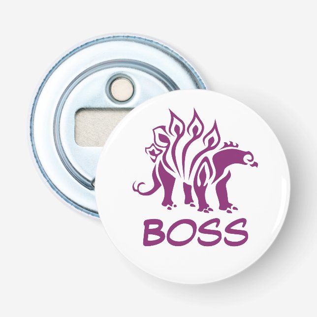 Purple Stegosaurus Spiked  Dinosaur  Bottle Opener (Front)