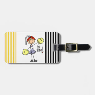 Purple Stick Figure Cheerleader t-shirts and Gifts Luggage Tag