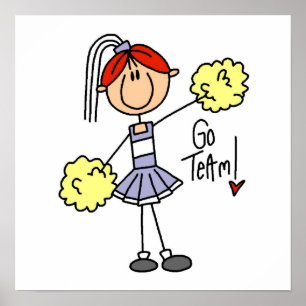 Purple Stick Figure Cheerleader t-shirts and Gifts Poster