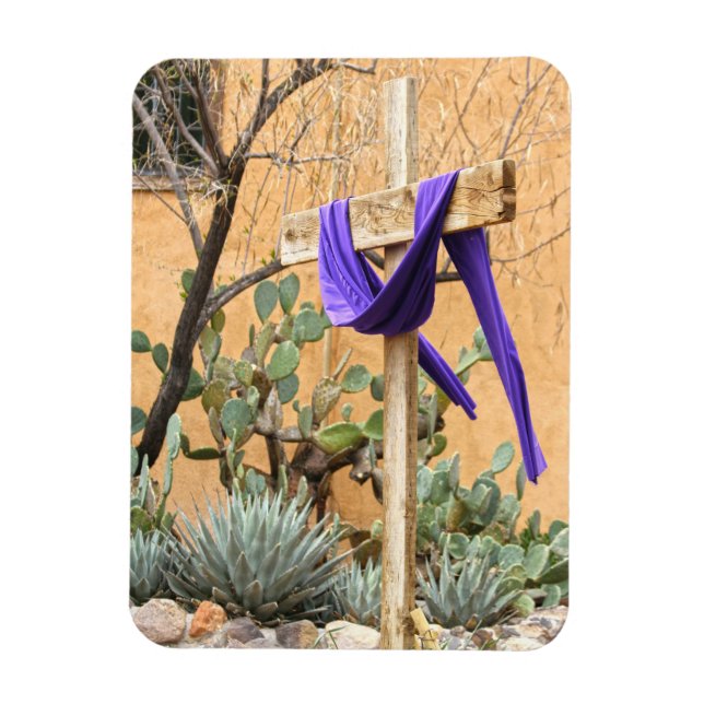 Purple Stole on Cross at Albuquerque Church Magnet (Vertical)