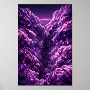 Purple Stormy Cloud Fantasy Art Poster