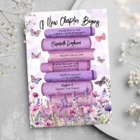 Purple Story Book Flower Butterflies Bridal Shower