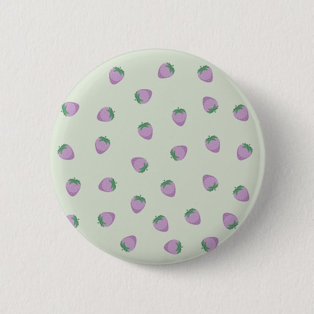  Purple Strawberries Pattern 6 Cm Round Badge (Front)