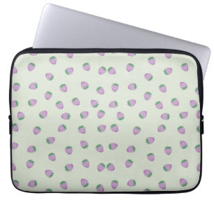 Purple Strawberries Pattern Laptop Sleeve