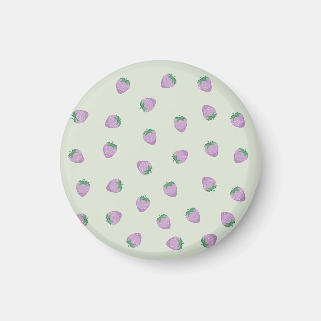  Purple Strawberries Pattern Magnet (Front)