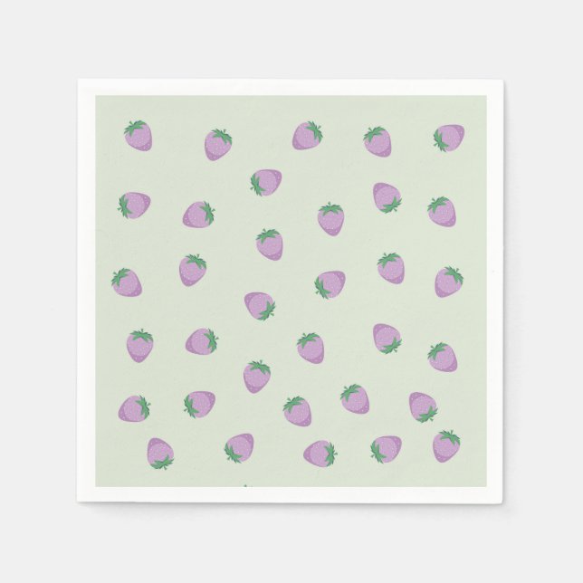 Purple Strawberries Pattern Napkin (Front)