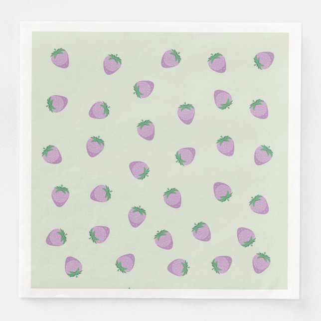  Purple Strawberries Pattern Napkin (Front)