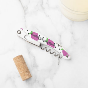Purple Strawberry Black Seeds Fruit Pattern Corkscrew
