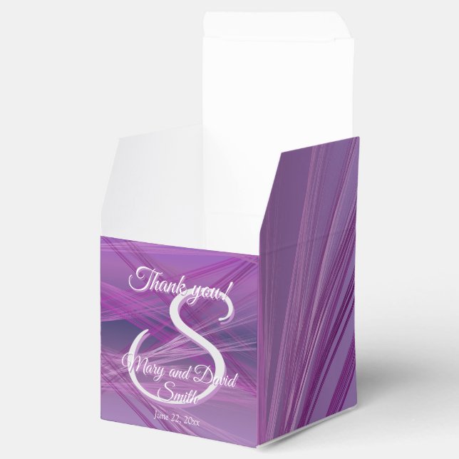 Purple Streaks Wedding Favour Box (Opened)