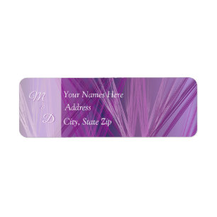 Purple Streaks Wedding Return Address Label