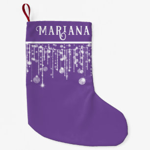 Purple String Lights Small Christmas Stocking