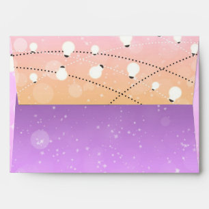 Purple String Lights Sparkle Invitation Envelopes