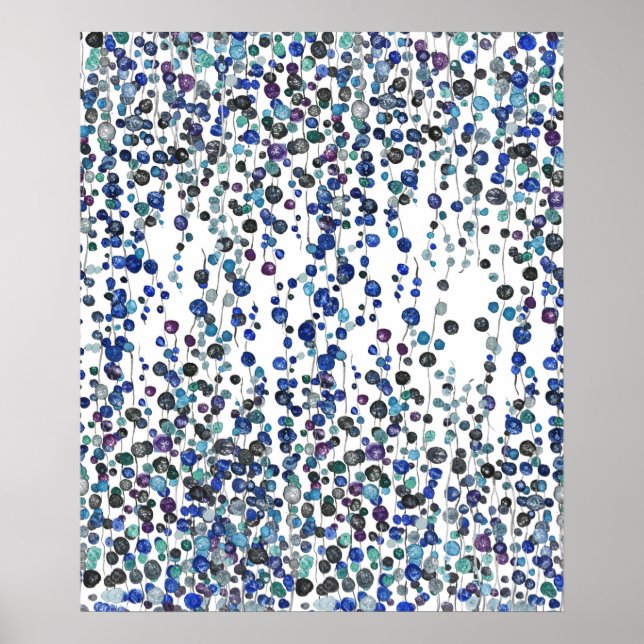 purple string of pearl plant watercolor  poster (Front)