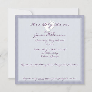 Purple Stripe Baby Shower Invitations