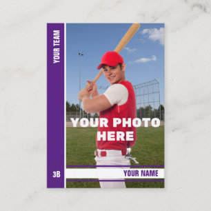 Purple Stripe Baseball Trading Card - Custom Stats
