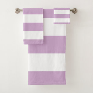 Purple Stripe Bath Towel Set