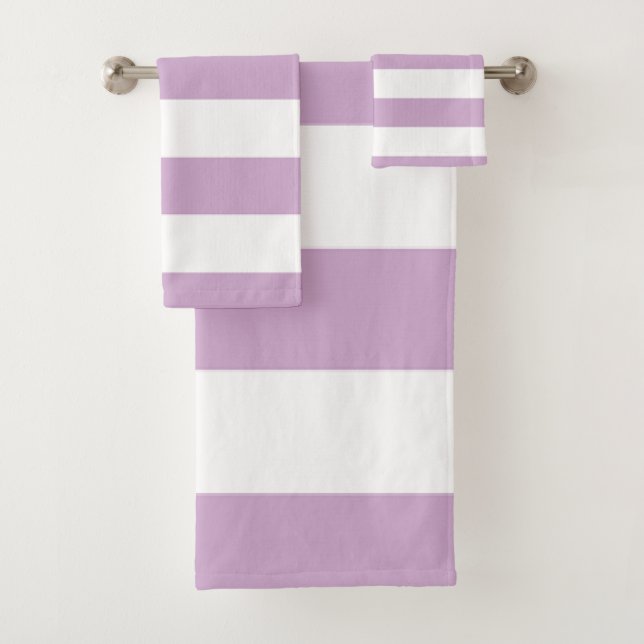 Purple Stripe Bath Towel Set (Insitu)