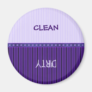 Purple Stripe Clean Dirty Dishwasher Magnets