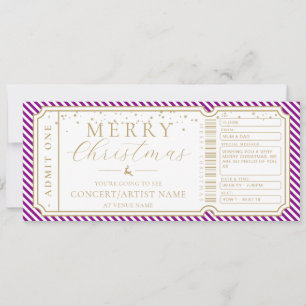 Purple Stripe Concert Ticket Gift Voucher Card