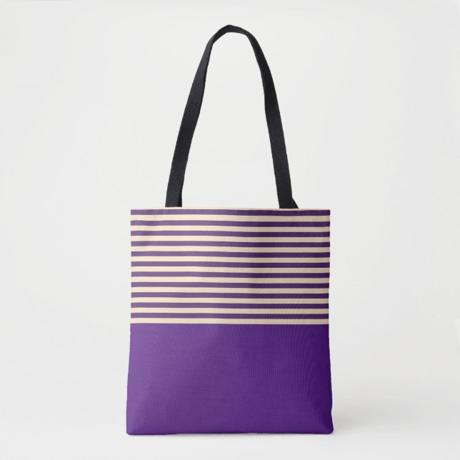 Purple Stripe  Tote Bag (Front)