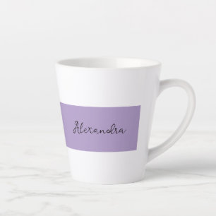Purple Stripe With Name Template Latte Mug