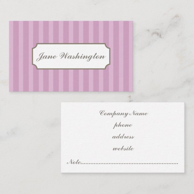 Purple Striped Business Card (Front/Back)