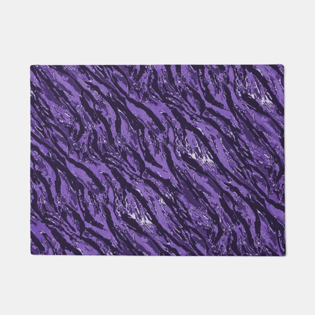 Purple Striped Camo Doormat (Front)